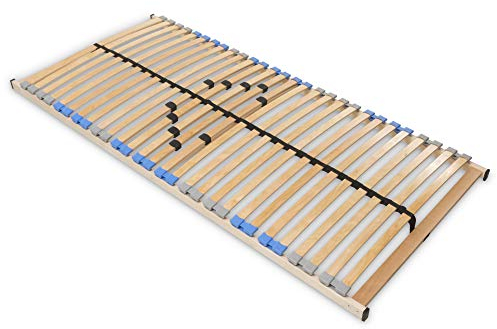 Madera 7 Zonen Lattenrost zur Selbstmontage, mit 28 Leisten, extra stabil durch durchgehende Holme, Größe: 90 x 220 cm