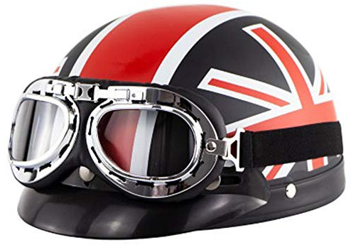 ZLYJ Retro Casco de Moto, Casco Jet de Media Incluye Visera Extraíble, Concha de Motocicleta para Mujer y Hombre, Carcasa del Casco, Dot/ECE Homologado