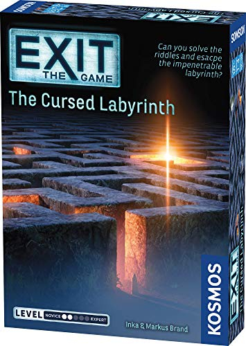 Thames & Kosmos - Exit: The Cursed Labyrinth – Level: 2/5 - Unique Escape Room Game - 1-4 Players - Puzzle Solving Strategy Board Games for Adults & Kids, Ages 10+ - 692860