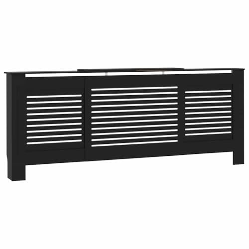 vidaXL MDF Radiator Cover Black 205 cm