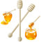 SOL 2pk Honey Dippers – 16cm Cherry Wood Honey Spoons for Drizzling – Classic Honey Stirrer Tools for Tea, Coffee & Baking – Rustic Kitchen Accessories & Wooden Honey Drizzlers