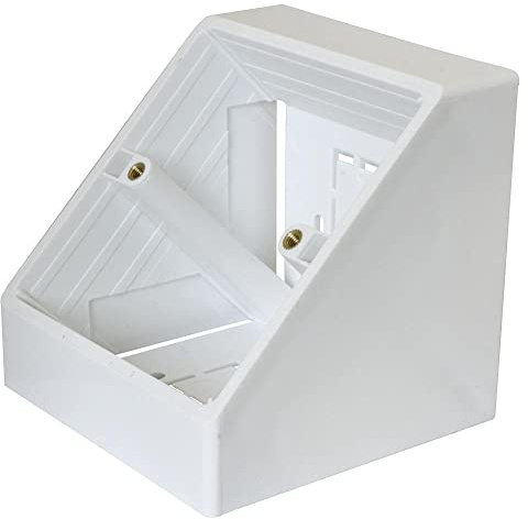 Auline 45 Degree Angled Pattress Surface Mounted Back Box in White (1, Single 1 Gang)