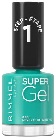 Rimmel London Super Gel, Esmalte de uñas, 098 Never Blue With You, 12 ml