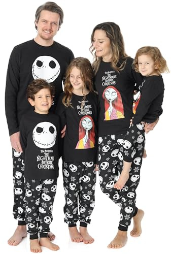 Disney The Nightmare Before Christmas Family Pyjamas | Jack Skellington Sally Halloween Festive PJs Set | Men Women Boys Girls Matching Nightwear