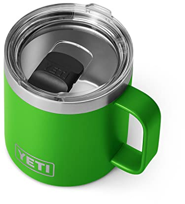 YETI Rambler - Tazza isolata sottovuoto, in acciaio inox, non impilabile, con coperchio Magslider, colore verde, 414 ml