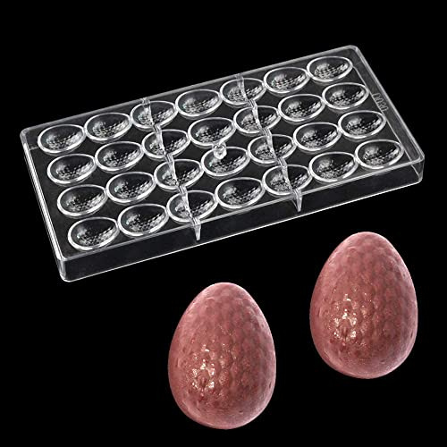 Generic Schokoladenform aus Polycarbonat, 28 Mulden, für Ostereier, transparent, Kunststoff, eiförmig, Schokolade und Süßigkeiten