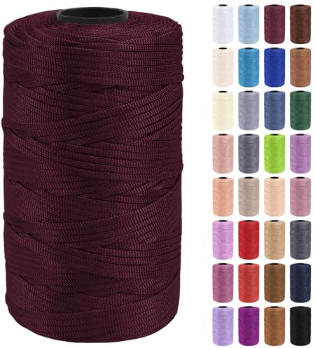 Uiopa Fettuccia per Borse a Uncinetto, 3mm x 200m Filato Uncinetto in Polipropilene, Filo Crochet Yarn per Borse, Fai da Te, Decorazioni, Artigianato