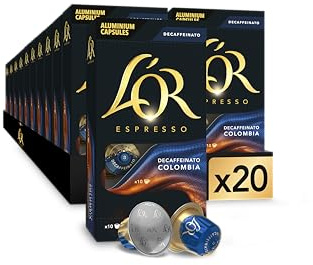 L'OR Espresso Café Colombia Descafeinado | 200 Cápsulas| Amazon Exclusive | Descafeinado,Compatible con máquinas Nespresso