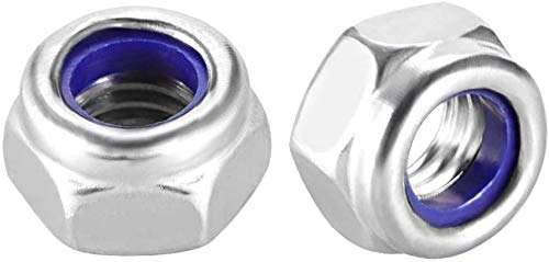 XYWHPGV M5 x 0,8 mm Sechskantmuttern mit Nyloneinsatz, Edelstahl 304, glatte Oberfläche, Packung mit 30 Zoll(c6e78 566c2 9c4ad 956d1 5ce95 f534c