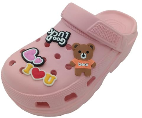 Zuecos de Plataforma - Zuecos Sanitarios - Zuecos para Mujer - Chanclas de Ocio - Zuecos con Pines (Rosa, Sistema Tallas Calzado EU, Adulto, Números, Mediano, 40)