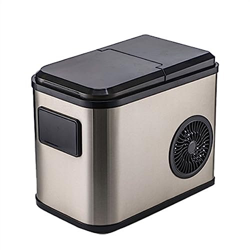TEmkin Ice maker Ice Makers Countertop, 9 Cubes Ready in 7 Mins, 26lbs in 24Hrs, 2 Sizes of Bullet Ice, Stainless Steel, Perfect for Home/Kitchen/Office/Bar (Style 2)