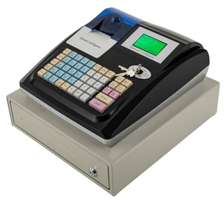 Begoniape Registrierkasse Kassensystem (Englisches System) Einzelhandel Kasse mit Kartenzahlungsgerät Stückzähler Sieben Zahlungsmethoden Multiport Registrierkasse für Restaurants, Supermärkte