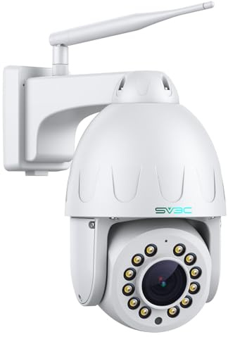 SV3C 4K PTZ WiFi Camera Outdoor 15X Optical Zoom, Wireless IP Security Camera 8MP, Auto Tracking, Floodlight Color Night Vision, 2-Way Audio, Metal Shell, RTSP, FTP, SD Card Record, Onvif Conformant