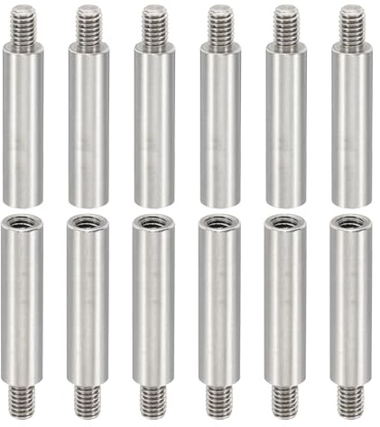 PATIKIL 12 Stück M4 Abstandshalter, M4 25+6mm Spacer Distanzhülsen Edelstahl Gewindeabstandshalter Schrauben Set 4mm ID 6mm OD Metrische männliche weibliche Gewindeadapter