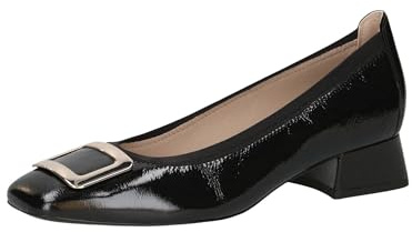 CAPRICE Damen Pumps aus Leder Kleiner Absatz, Schwarz (Black Naplak), 39 EU