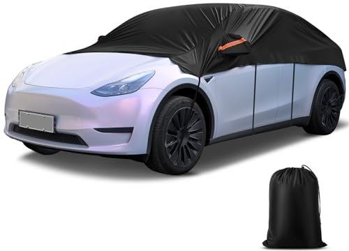 Half Car Cover Waterproof SUV,Outdoor Windproof Front and Rear Windscreen Half Top,Car Windshield Cover,Protect from Snow Ice Frost Sun UV Dust,Breathable Car Covers Fits SUV Length up to 460-510 cm