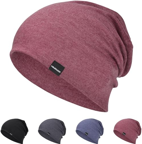 Mütze Herren Damen Leichte Slouch Beanie Mütze Weiche Dünne Mütze Atmungsaktiv Elastisch Longbeanie für Frühling Herbst und Winter
