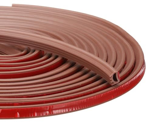 sourcing map Silicone Rubber Weather Stripping Door Seal, Self-Adhesive Doors Seal Strip Insulation Soundproofing Strip for Door Isolation of Noise (Brown,0.4x26Ft)