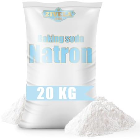 Natron pulver, Baking Soda 20kg | Natriumbicarbonat, Natriumsalz | 4x 5kg Natron E500 Backsoda 100% Rein, Lebensmittelqualität
