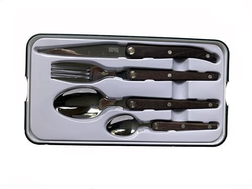 Ménagére 16 pièces - Collection Laguiole Evolution Sens (Lasure Bois Foncé)