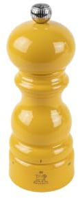 PEUGEOT - Moulin à Sel Paris u'Select 15 cm - 6 Réglages de Moutures Prédéfinies - En Bois Labellisé PEFC - Fabrication Française - Coloris Laqué Jaune Safran