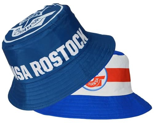 FC Hansa Rostock vändbar fiskarhatt hatt hatt ** Fläkt **, blå-vit-röd, 56