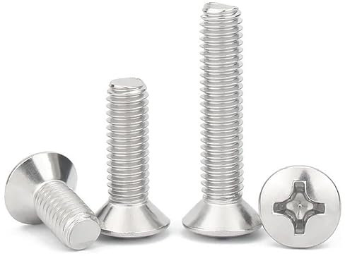 10/50pcs 5-50mm M3 M4 GB820 DIN966 A2-70 304 Stainless Steel Cross Recessed Phillips Raised Countersunk Head Half Oval Screw Bolt(5mm,(10pcs) M4)