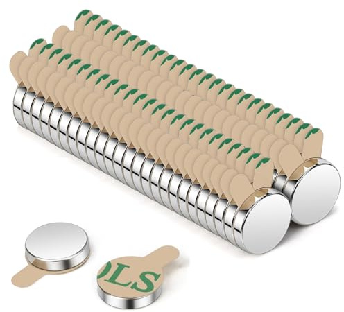 8x1 mm Runde Neodym Magnete 60 Stück, Mini Magnete, Selbstklebende Powermagnete für Kühlschrank, Whiteboard, Fotos, Bastelprojekte, Magnetplatten (60 Stück 8x1 mm)