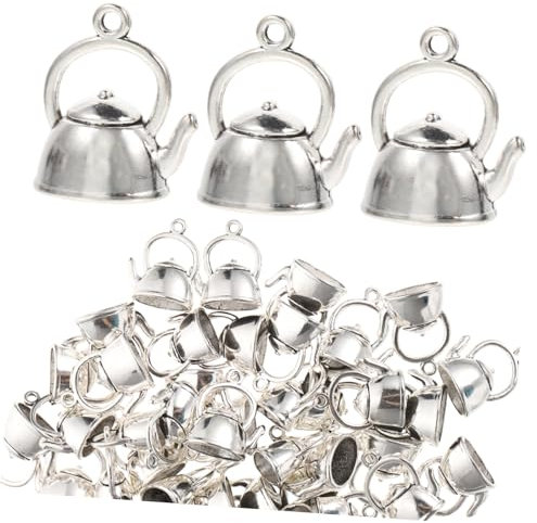 WESIEVYA 50pcs Teapot Kettle Novelty Teapot Piao Tea Charm Diy Jewelry Material