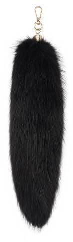 Fuchsschwanz Anhänger Keychain Fox tail Schlüsselring, Weich Flaumig 31CM Fell Schwanz Tasche Zusätze Auto Schlüsselketten Anhänger Handtasche Dekoration
