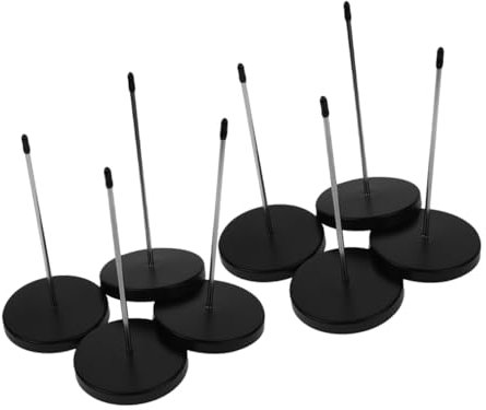 HOUDERCO 8piezas Soporte De Recibos De Acero Inoxidable Base Estable Para Oficina y Cocina Organizador De Notas Tickets y Memorias