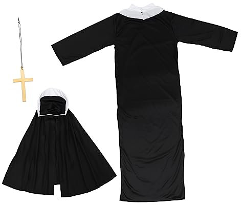 FOMIYES Disfraz De Monja Para Mujer Disfraz De Monja Para Halloween De Rol Ropa De Fiesta Accesorios De Disfraces De Negro