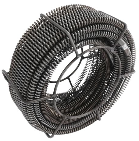 Fjäderspiral rörrengöringsspiraler sats, 2 uppsättningar rörrengöringsspiraler (4,9 m x 4 2,5 mx 1) med Slide Groove förvaringskorg i olika modeller av elborrar som används för rörrensare