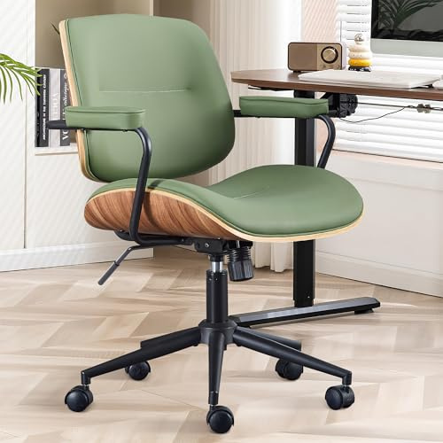BERYTH Homeoffice Bürostuhl Ergonomisch Stuhl Drehstuhl mit Armlehne Medieval Modern Bürostuhl 360°Drehbar Höhenverstellbar Schreibtischstuhl, Arbeitszimmer, Schlafzimmer bis 136 kg belastbar Grün