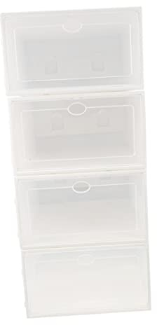 VILLFUL 4 pezzi Scatole Trasparenti per Scarpe Plastica Spessa da Contenitori Impilabili per Organizzazione Casa e Stoccaggio Scarpe Antipolvere e Impermeabili per Armadio e Spazi Ridotti