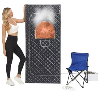 EIFABF Caja de sauna, sauna portátil plegable para el hogar al aire libre, tela cálida resistente al frío, vapor portátil de 3 L, vapor de 1200 W, control remoto, silla, para calidez también
