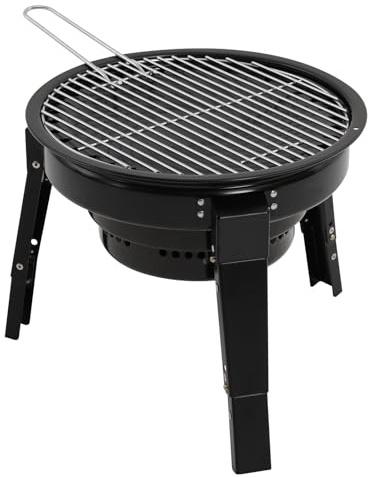 KANBCNG Barbecue portable au charbon de bois pliable avec accessoires de barbecue et sac de transport - Barbecue de table - Barbecue de table au charbon de bois et kit de nettoyage - Mini barbecue