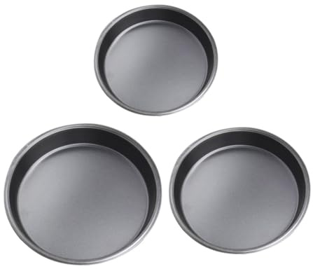 CLISPEED 3 piezas Bandejas Redondas para Pizza Antiadherentes para Horno Moldes de Cocina Versátiles para Pan Pastel Carne Fácil Limpieza