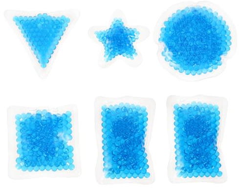 TOYZFRIENDY Lot de 6 Compresses Chaudes et Froides en Gel Réutilisables, Petits Paquet de Glace Bleus, Poche de Gel Polyvalente pour Soulagement Musculaire et Blessures, Thérapie Thermique