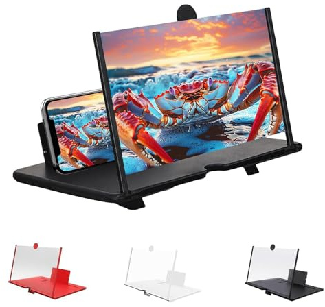 2026 Screen Magnifier for Cell Phone - 10-18 Inch HD Mobile Amplifier, Foldable Lightweight, Supports All Smartphones Watching Movies Videos (Black,12 in)