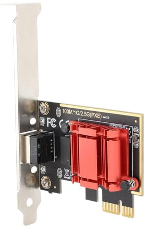 ZJchao Adaptador de Red Ethernet PCIe 2.5G con Puerto RJ45 Tarjeta LAN de Alta Velocidad 10/100/1000/2500 Mbps para PC de Escritorio, Compatible con Sistemas y