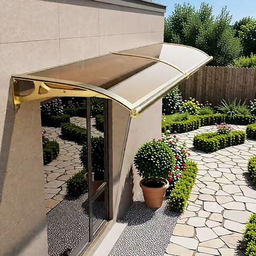 Dtyubfg Auvent pour Porte d'entrée - Contre Pluie Neige UV Marquise en Polycarbonate, Extérieure Contre La Pluie Abri Banne Entrée Protection,Et UV Marquise Solaire Abri