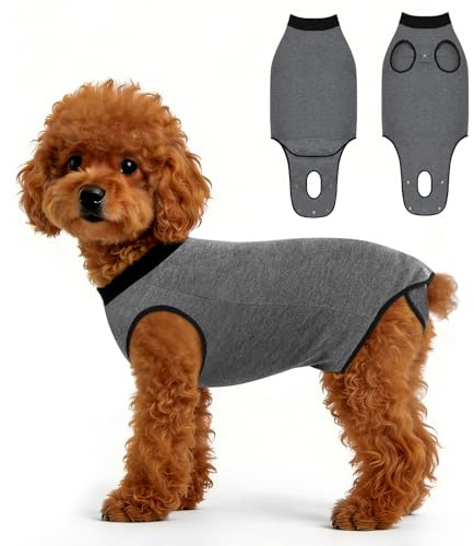 AUYAO Dog Recovery Suit Dog Surgery Bodysuit Anti-Licking Puppy Medical Surgical Suits Abdominal Wounds Protector Male Castration Onesie Post Op Dogs Surgery Shirt Pet Cone E-Collar Alternative(S)