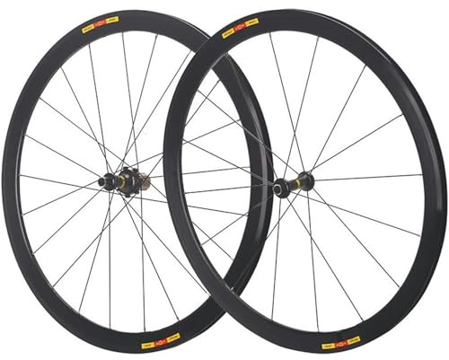 40/50mm Cykelfälg 700C Aluminiumlegering Road Bike Hjulsats Fälgbroms Pumphjulssats Bakhjul Framhjul Ekrar 16/21 hål Snabbkoppling,Black,40mm