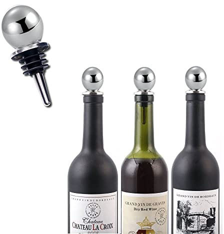 Stainless Steel Wine Bottle Stoppers, 2 Pcs Durable Beer Sealer, Bottle Saver for Opened Wine Champagne Prosecco Beer Spirits Corks Gifts