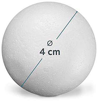 ZADAWERK Styroporkugel - Voll - Ø 4 cm - 50 Stück - Pailletten-Technik zum Basteln - kreativ DIY - Filz