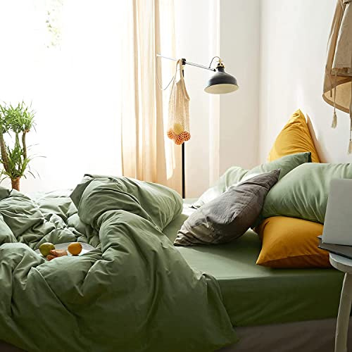 CoutureBridal Bettwäsche 135x200cm 4Teilig Grün Salbeigrün 100% Mikrofaser Atmungsaktiv Bettdeckenbezug Doppelbett Deckenbezug 2 Bettbezug mit Reißverschluss und 2 Kissenbezug 80x80cm