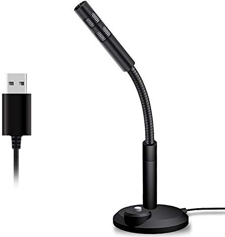 ROYEO Microphone Pied USB pour Ordinateur, Micro de Bureau, Microphone de Gamer PC, Compatible avec Ordinateur Portable/Mac/Windows 7/8/XP pour Youtube Skype Enregistrement Vocal