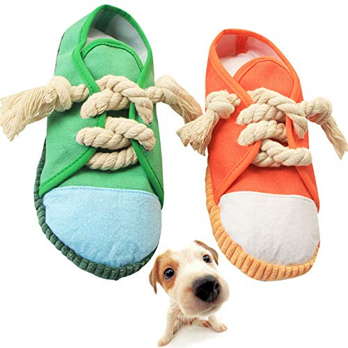 Yueser Giocattolo da Masticare Cigolio per Cani, 2Pcs Giocattolo per Animali Domestici a Forma di Pantofola con Effetto Sonoro Giocattolo da Masticare per Caniper Cani di Piccola e Media Taglia