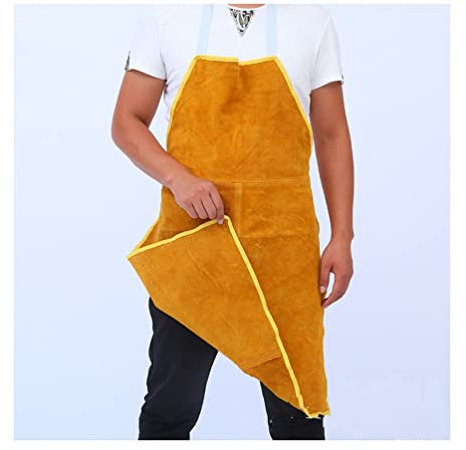 Tablier Soudeur en Cuir Tablier De Soudage en Cuir, Tabliers D'atelier Lourd for Soudeurs Et Forgerons, avec Poche À Outils (Color : Yellow, Size : 70x100cm)